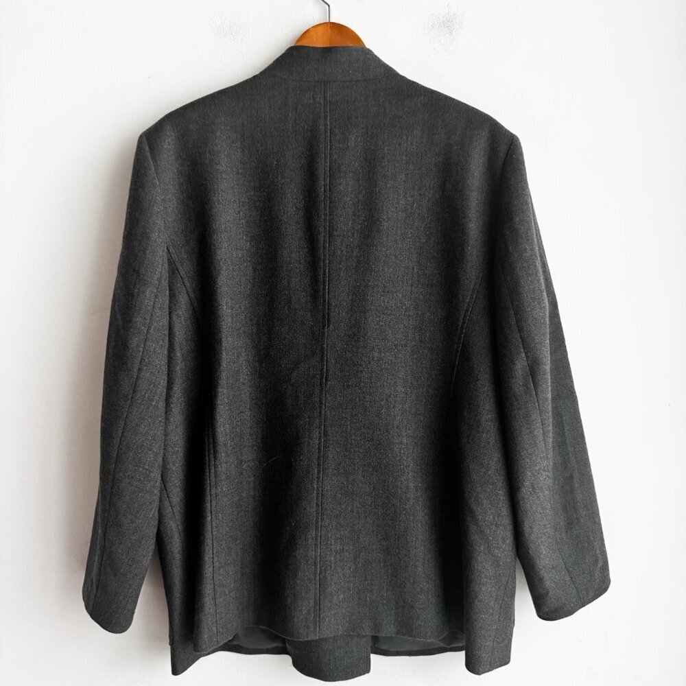 Talbots Grey Military Style Wool Blend Classic Blazer 18W - Picture 3 of 4